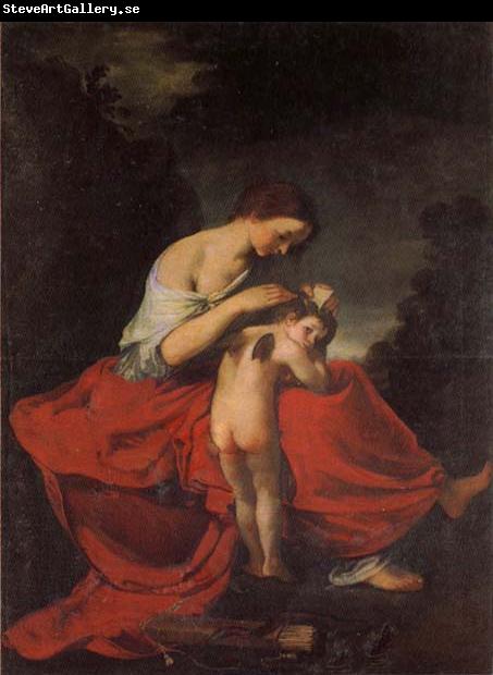 Giovanni da san giovanni Venus Combing Cupid's Hair